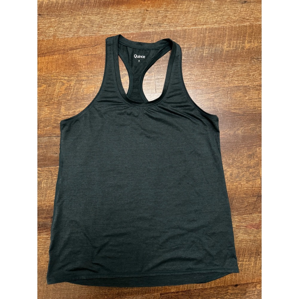 Quince Women's Dark Forest Green Racerback Sleeveless Tank Top Size Small